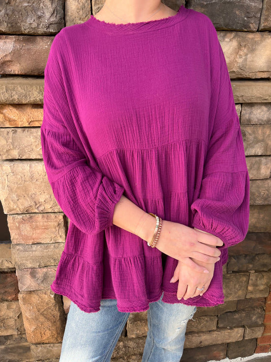Gauzy Tiered Flowy Top
